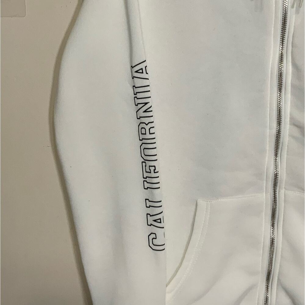 Orange Kiss LA California Bear Dream Big Full Zip White Graphic Hoodie Size S - Picture 10 of 11